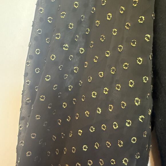 Adrianna Papell Womens Lightweight Sweater Size XL Sheer Gold Metallic Preppy - Picture 5 of 10